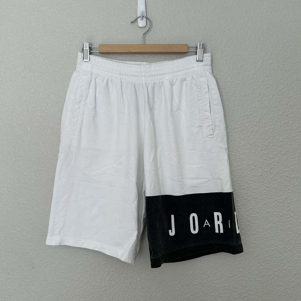 Jordan Sweatshorts Black and White with Large Logo, Size XL with drawstring